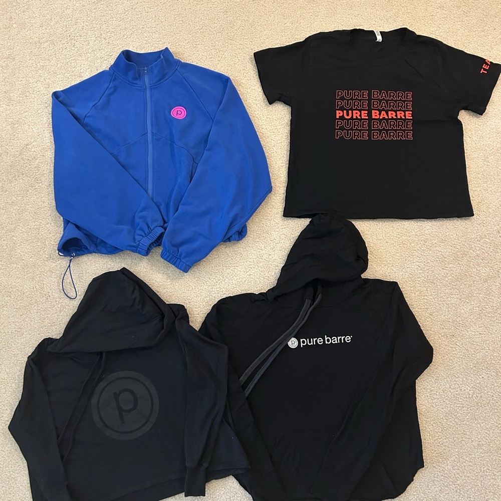 Pure Barre Sweatshirt and Black Tops Bundle